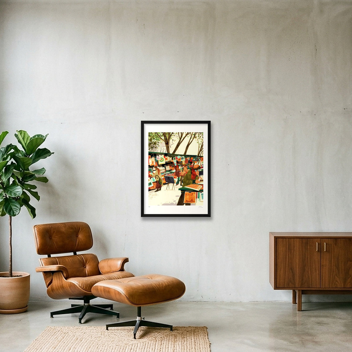 Les Bouquinistes’ Treasures — A2 (42×59cm, 17×23") Black Frame