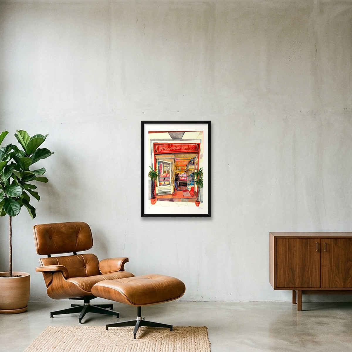 Macelleria a Napoli — A2 (42×59cm, 17×23") Black Frame