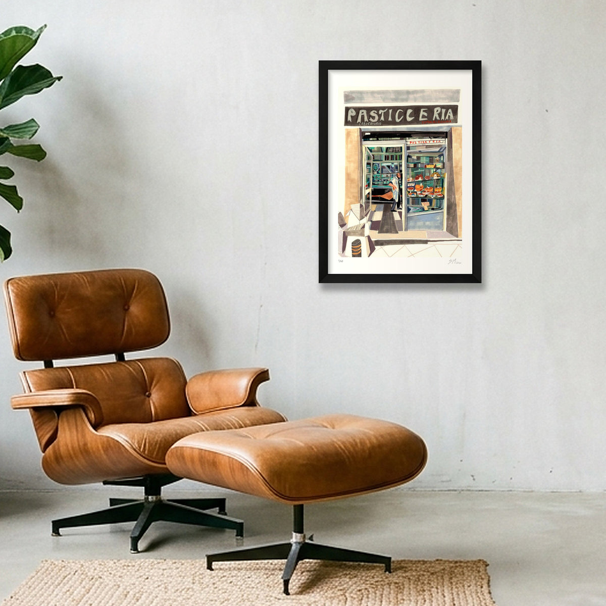  A Sweet Corner of Napoli — A3 (30×42cm, 12×17") Black Frame