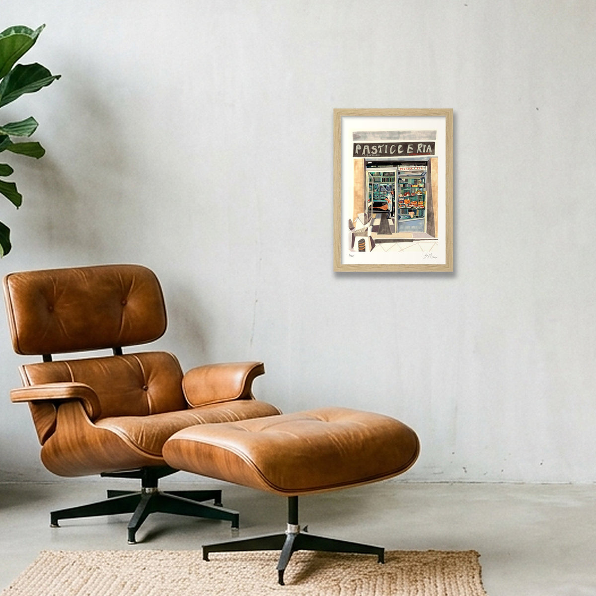  A Sweet Corner of Napoli — A4 (21×30cm, 8×12") Oak Frame