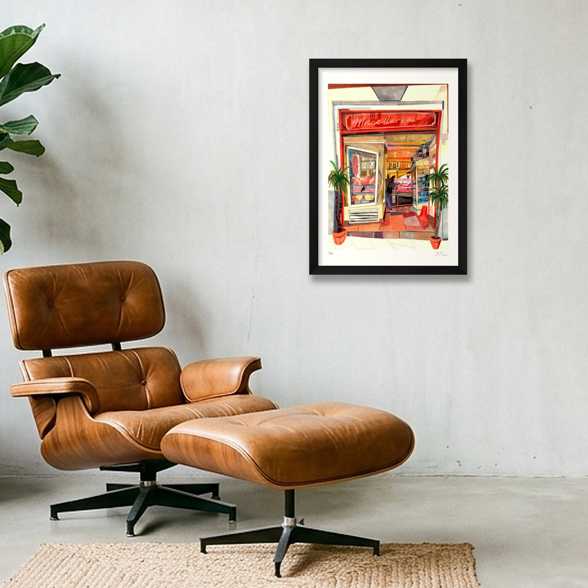 Macelleria a Napoli — A3 (30×42cm, 12×17") Black Frame