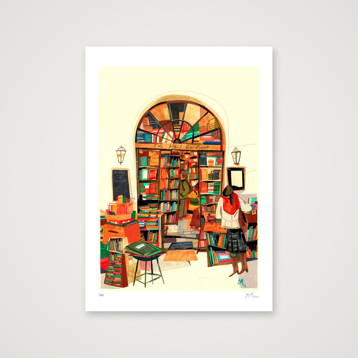 Sunday Morning at the Abbey Bookshop — A2 (42×59cm, 17×23") Print only