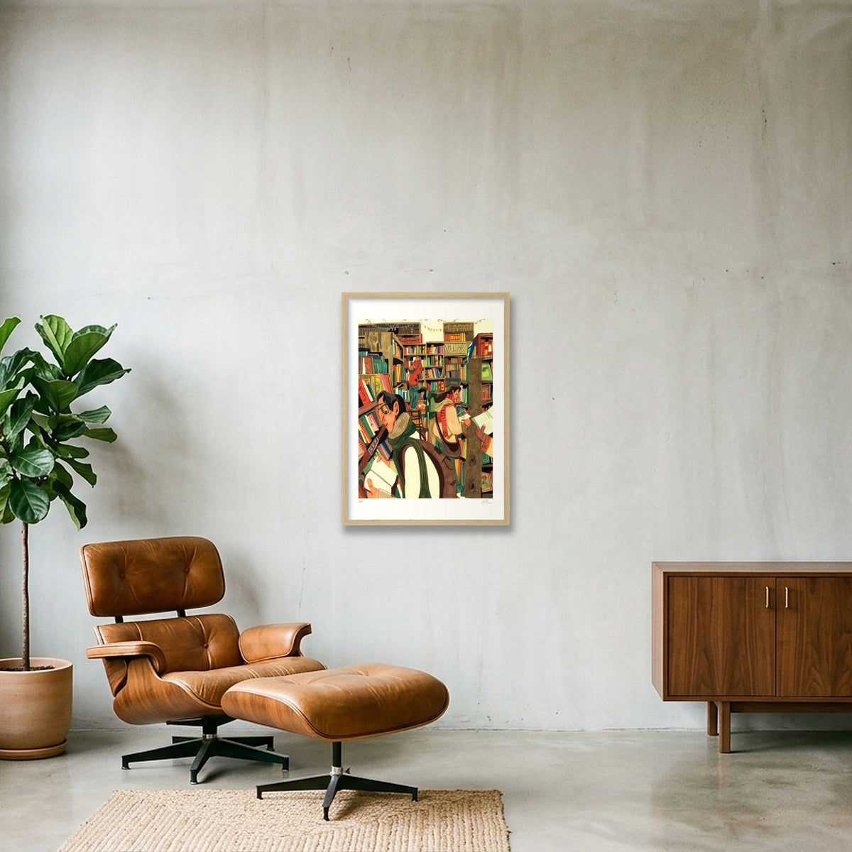 Lost Between Pages — A2 (42×59cm, 17×23") Oak Frame