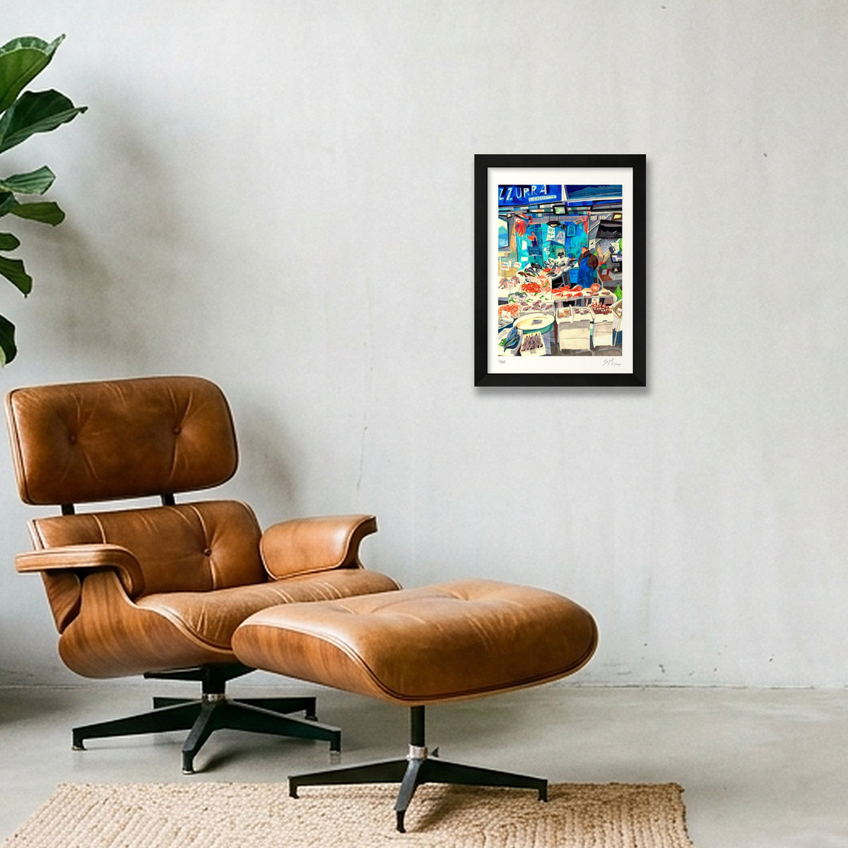 Pescheria Azzurra — A4 (21×30cm, 8×12") Black Frame