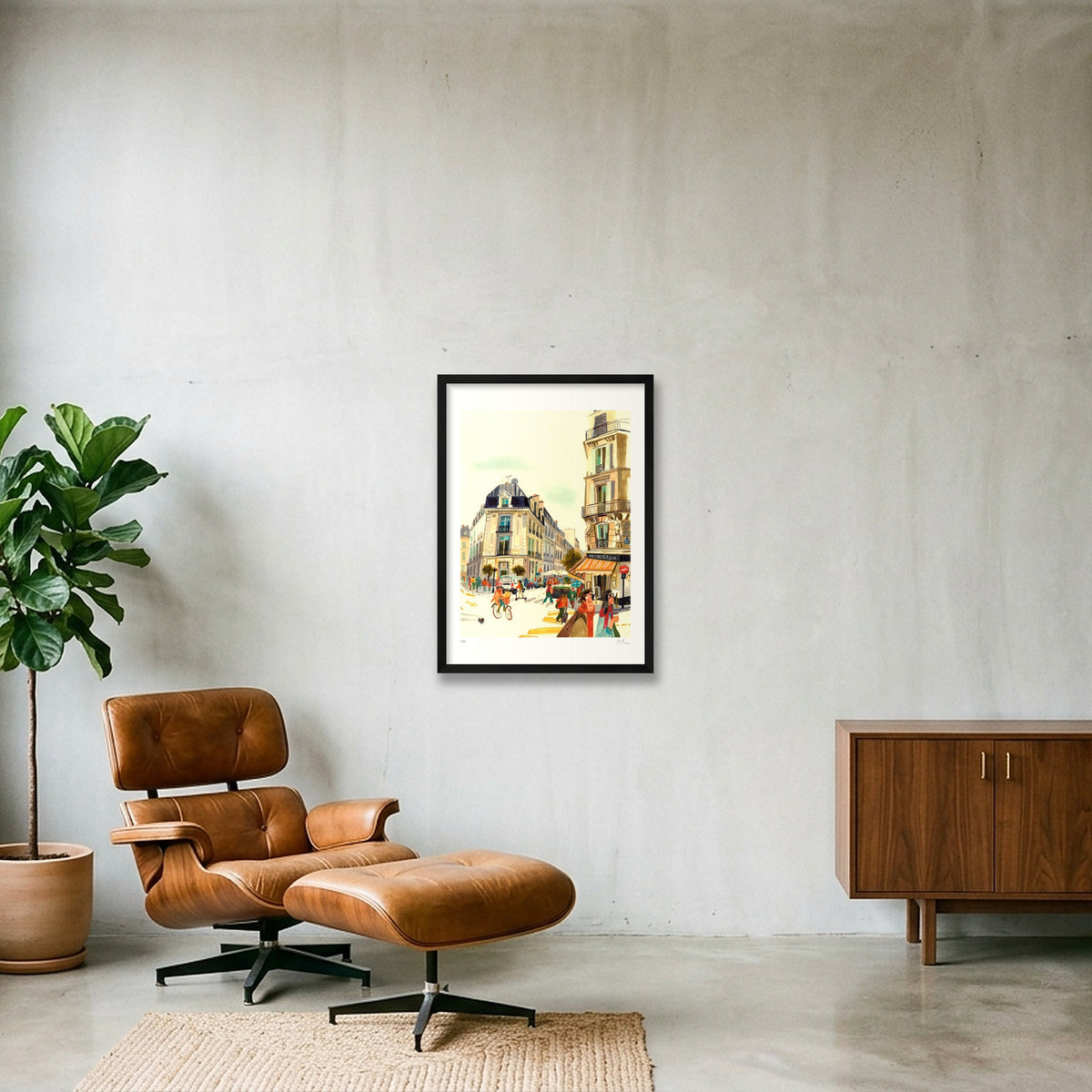Autumn, Somewhere in Paris — A2 (42×59cm, 17×23") Black Frame