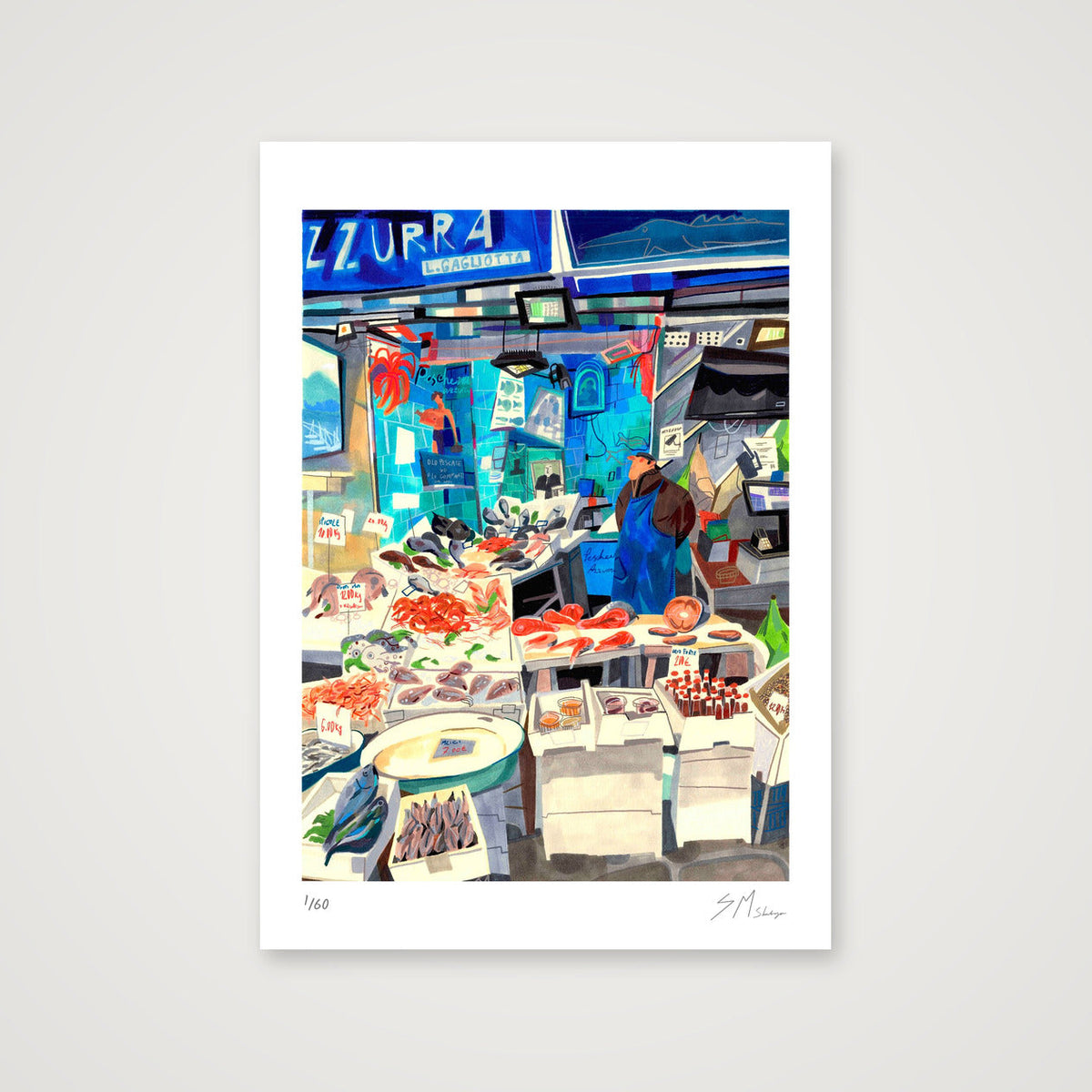Pescheria Azzurra — A4 (21×30cm, 8×12") Print only