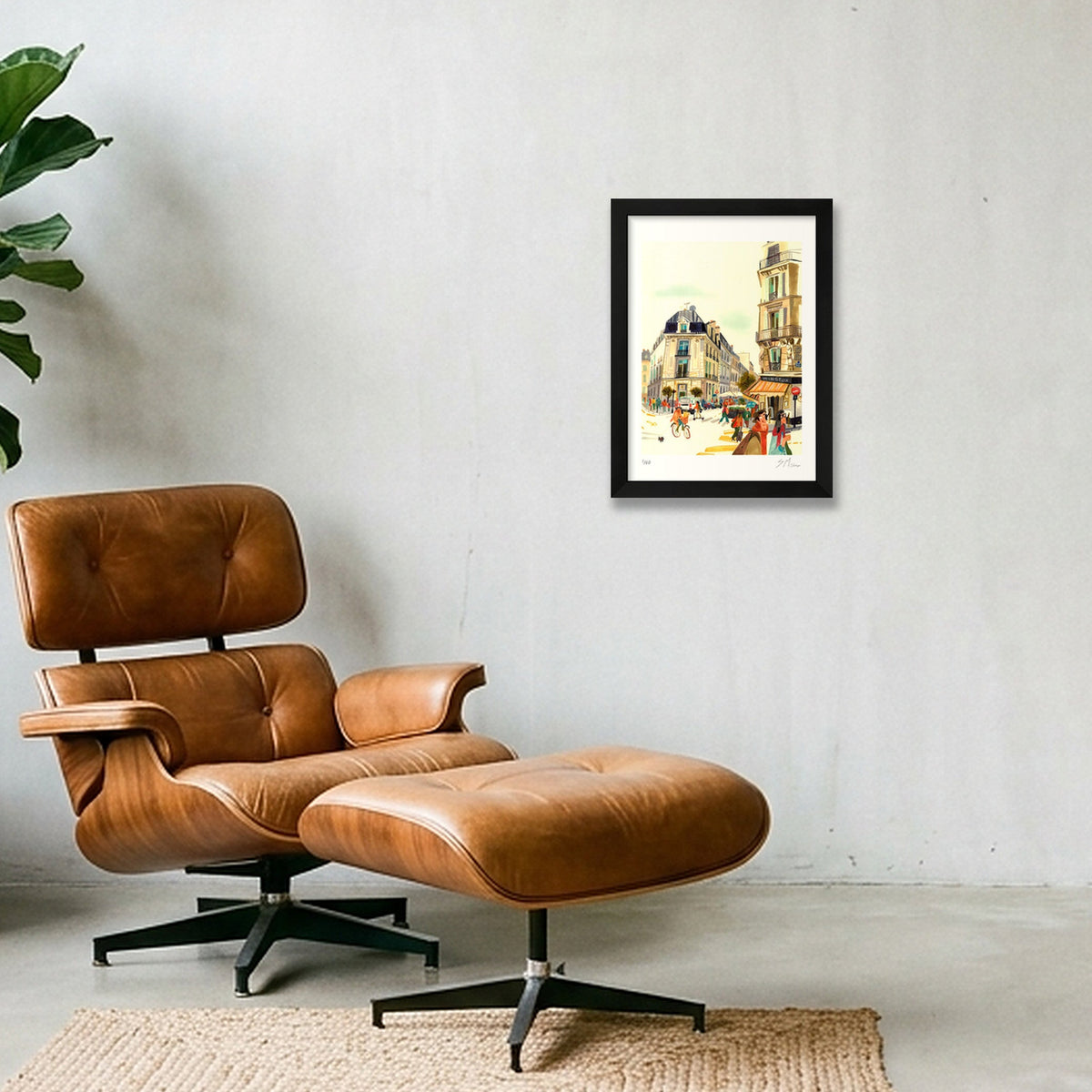 Autumn, Somewhere in Paris — A4 (21×30cm, 8×12") Black Frame