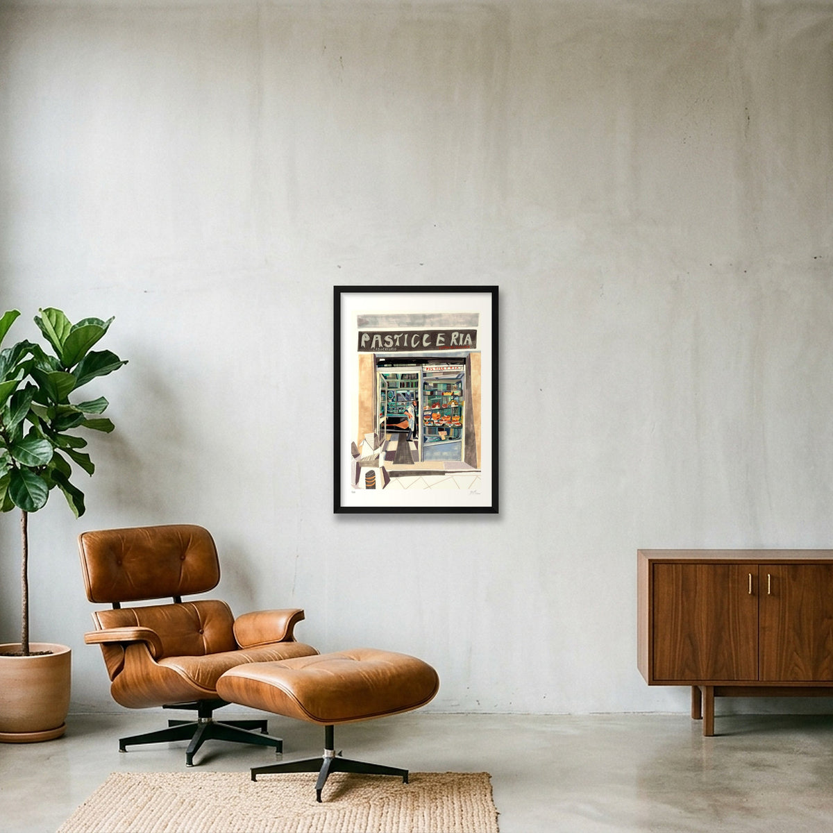  A Sweet Corner of Napoli — A2 (42×59cm, 17×23") Black Frame