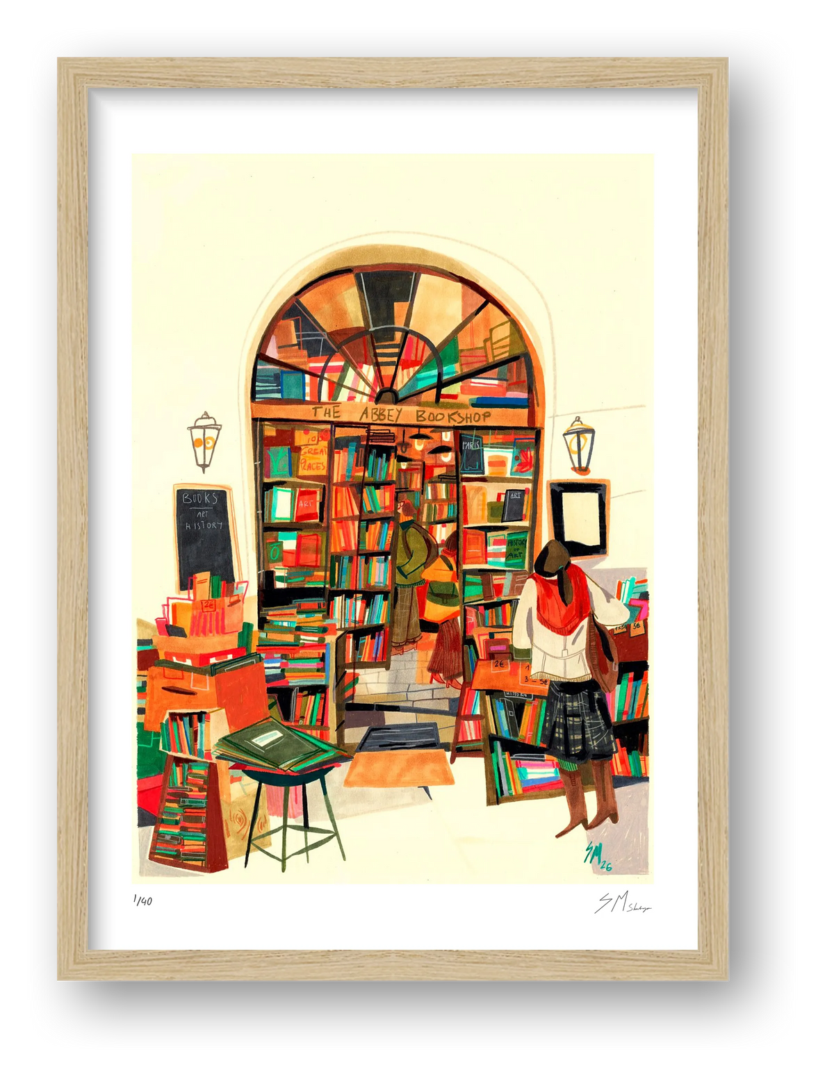Sunday Morning at the Abbey Bookshop — framed