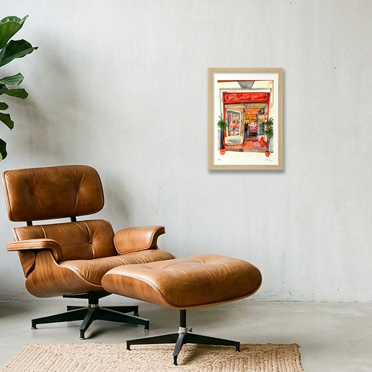 Macelleria a Napoli — A4 (21×30cm, 8×12") Oak Frame